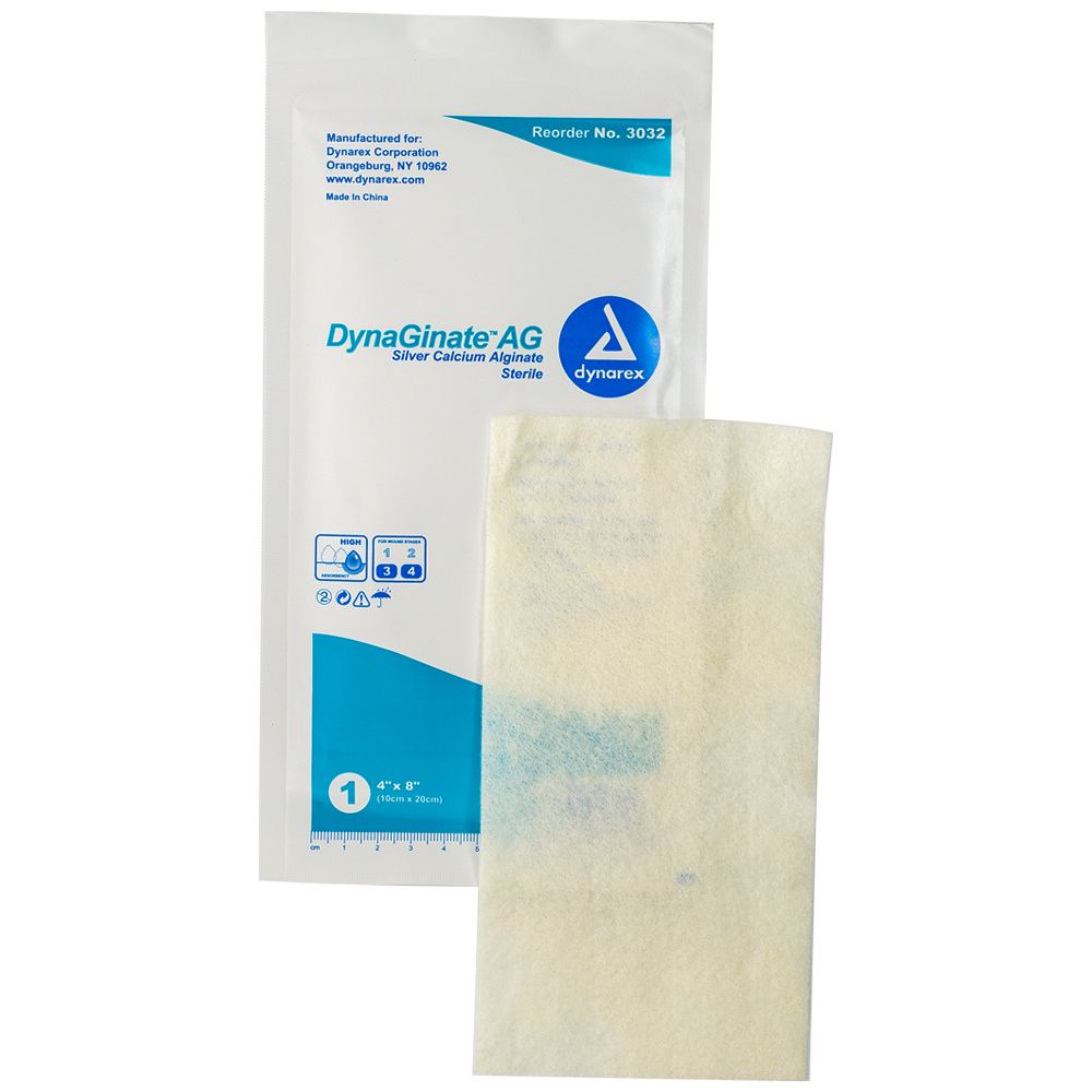 silver calcium alginate wound dressing pad Silverlon 2x2 4x5 4x8 actively reducing the risk of infection Dimora Upgrade Silver Calcium Alginate