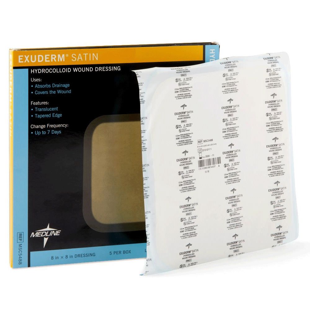 exuderm satin dressing Exuderm Satin Hydrocolloid Wound Dressing, 4" x 3.6" 10/Box