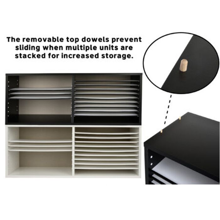 AdirOffice Extra Wide Wood Construction Paper Organizer