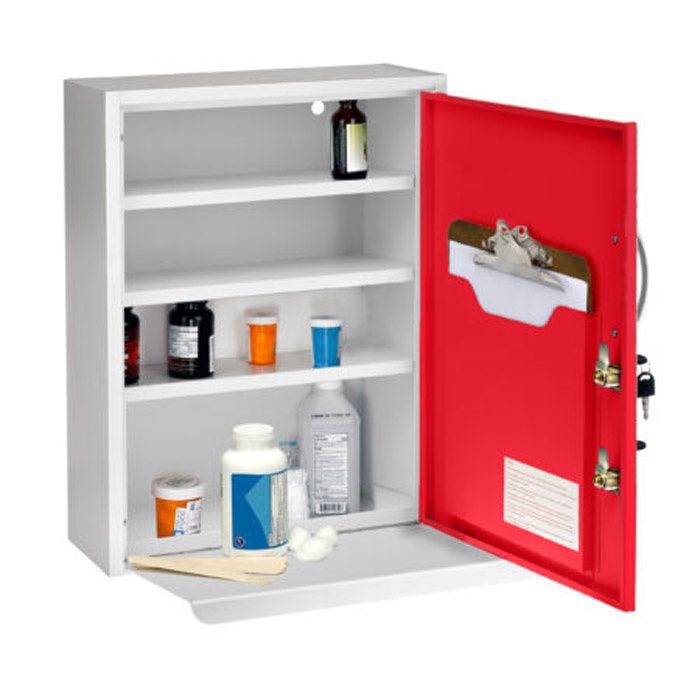 AdirMed Medicine Cabinet with Pull-Out Shelf & Document Pocket