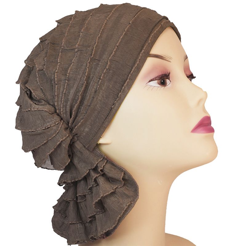 Chemo Beanies Sara Mocha Ruffle