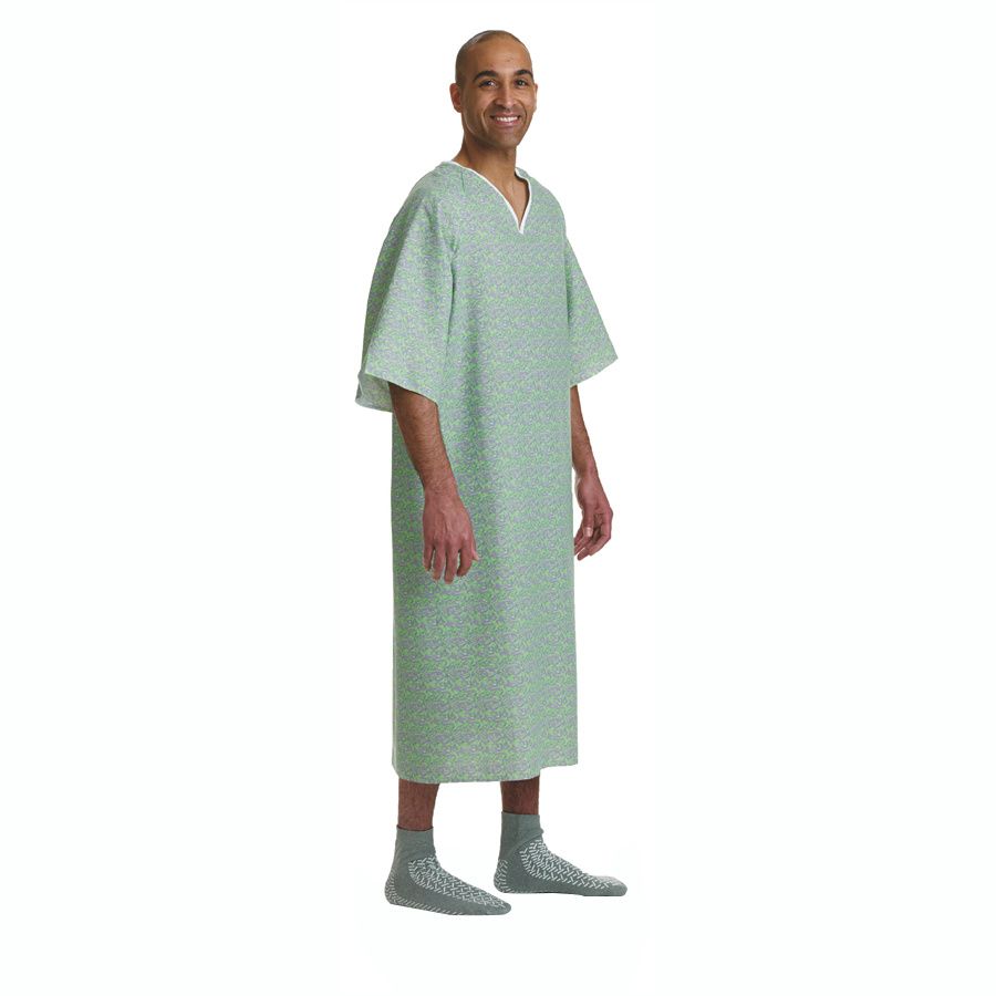 green hospital dress Medline Healing Colors Patient Gown lx