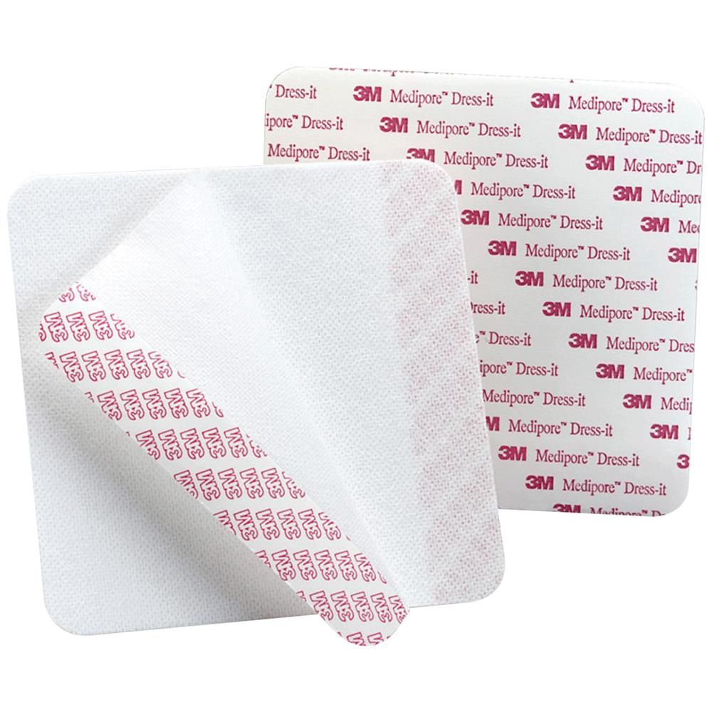 3M Medipore Dress-It Wound Dressing Cover, Adhesive Pre-Cut Cloth, 5 7 8 X 5 7 8 In 25 Count 1 Pack