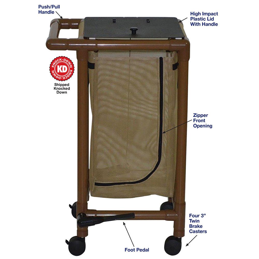 Single hamper with mesh bag - push/pull handle Single hamper with mesh bag - push/pull handle