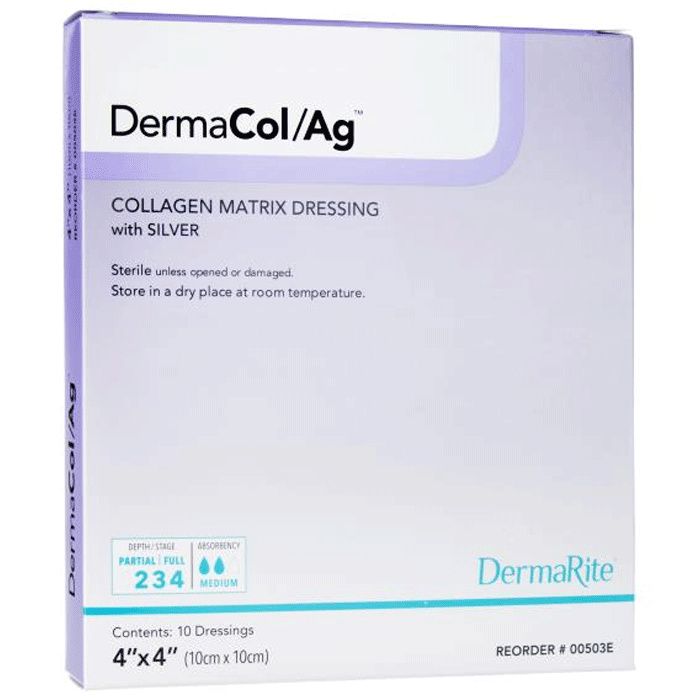 dermacol ag collagen matrix dressing with silver Dermacol Ag Collagen Matrix Wound Dressing With Silver, 2" X 2"