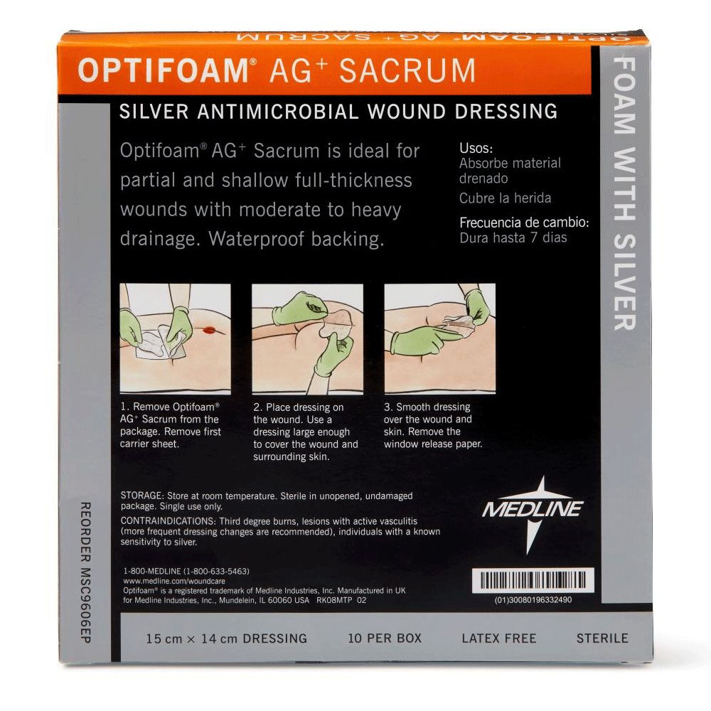 optifoam silver dressing Silver Foam Dressing Optifoam Gentle AG+ Post-Op 4 X 6 Inch Rectangle
