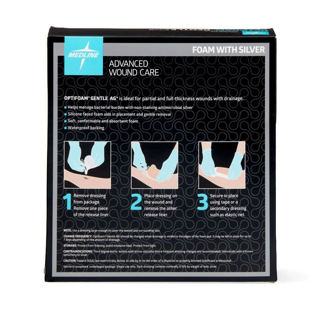 Optifoam Gentle Silicone and Antimicrobial Silver Foam Dressings