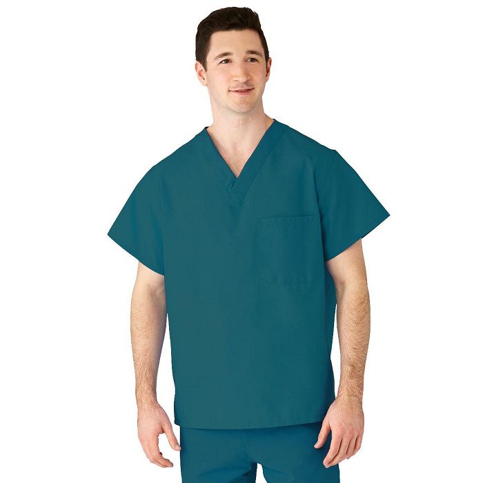 Buy Medline AngelStat Unisex V Neck Scrub Tops - Peacock