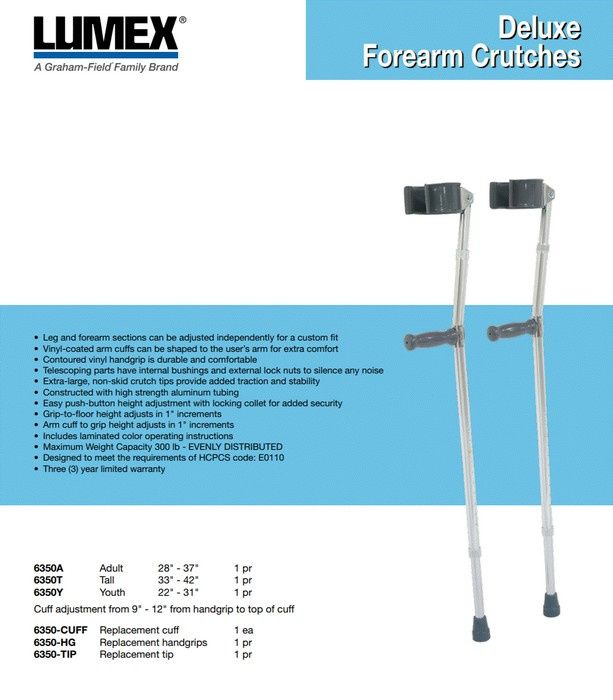 Graham Field Forearm Crutch Tall