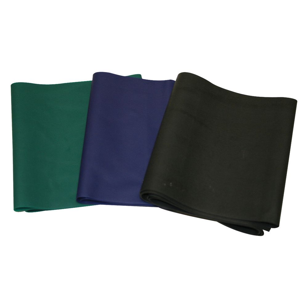 CanDo Latex-Free Exercise Band - PEP Pack - Moderate (Green, Blue, Black)