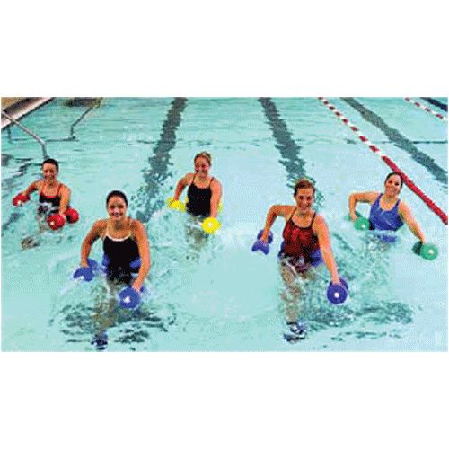 CanDo deluxe aquatic exercise kit, (jogger belt, ankle cuffs, hand bars), large, red