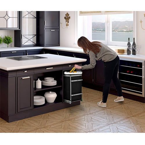 AdirHome Steel In-Cabinet Double Pull-Out Trash Can