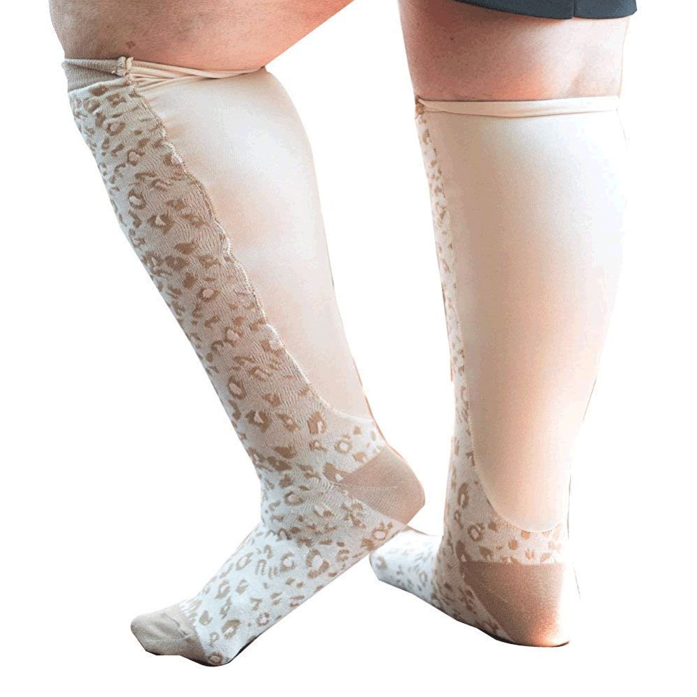 Shop Xpandasox Plus Size [Leopard Print] Knee High Compression Socks