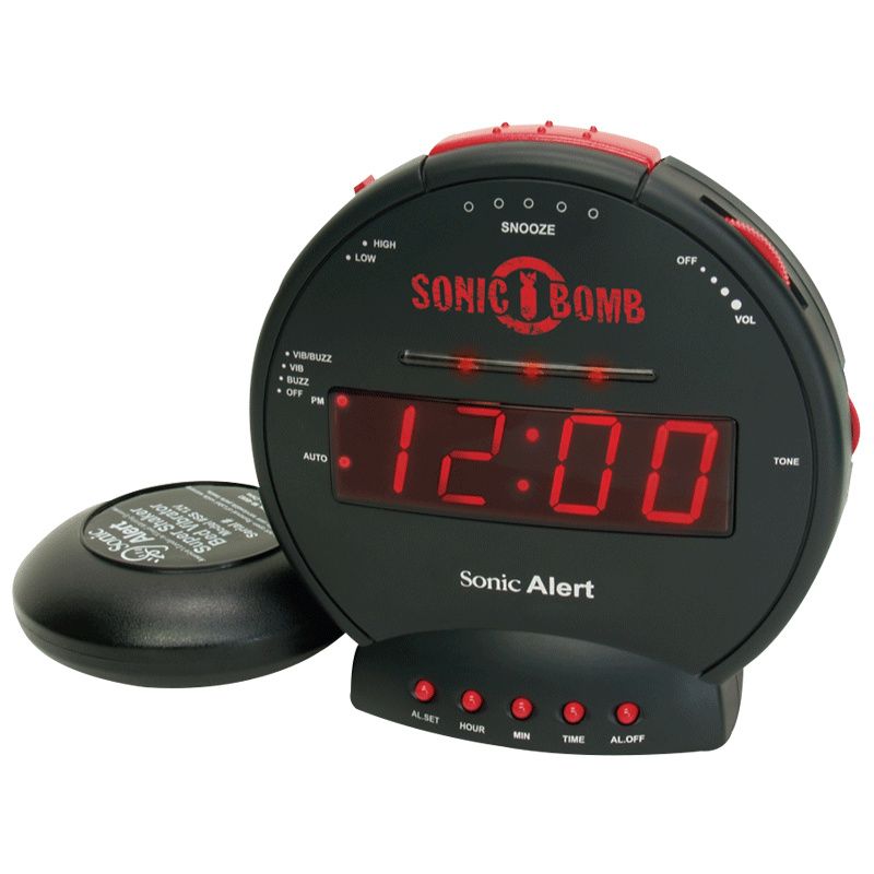 Sonic Bomb Alarm Clock - SBB500ss | Alarm Clock W/ Bed Shaker