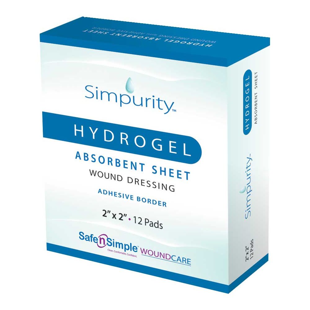 Safe n Simple Simpurity Hydrogel Absorbent Wound Dressing Sheet With  Adhesive Border
