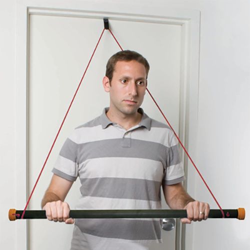 CanDo over door exercise bar and tubing, Green - medium