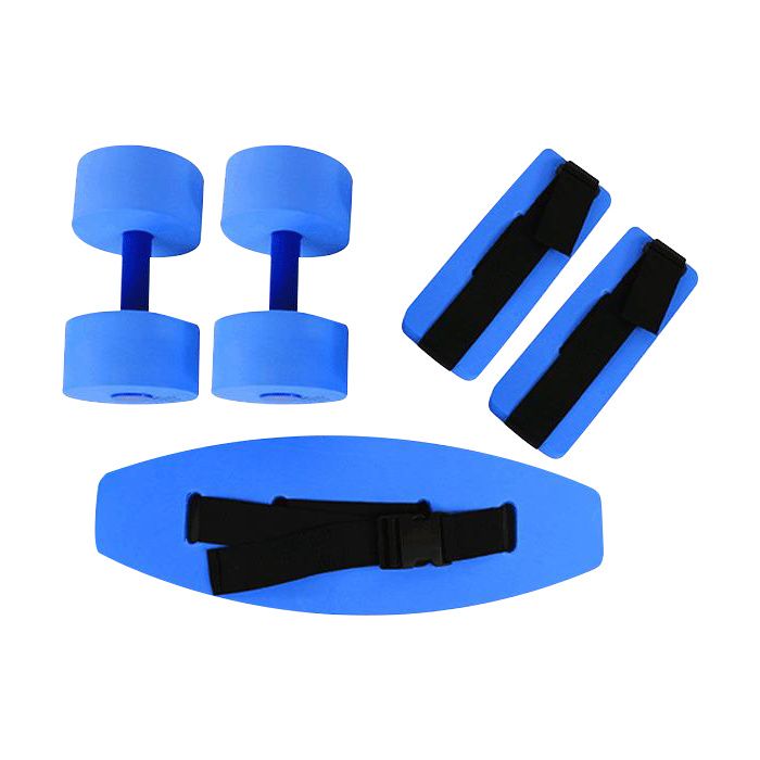 CanDo deluxe aquatic exercise kit, (jogger belt, ankle cuffs, hand bars), large, red