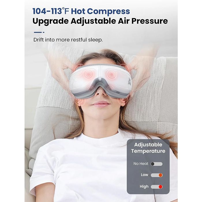 BOB and BRAD Eye Massager, EyeOasis 2 - Heated Eye Massager for Migraines with Compression and Music BOB and BRAD Eye Massager, EyeOasis 2 - Heated Eye Massager for Migraines with Compression and Music