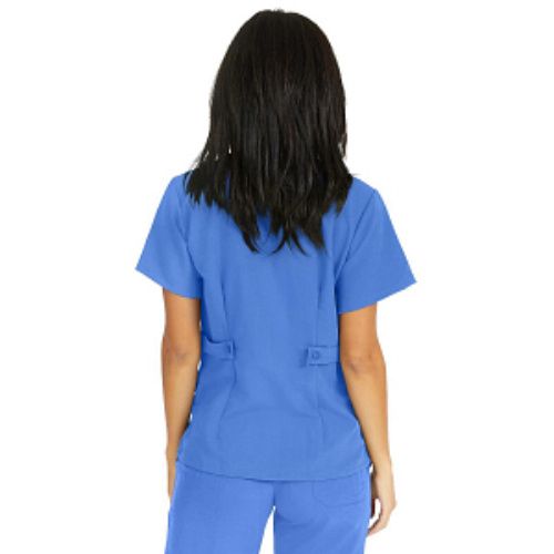 Medline Park Ave Womens Stretch Fabric Mock Wrap Scrub Top - Eggplant