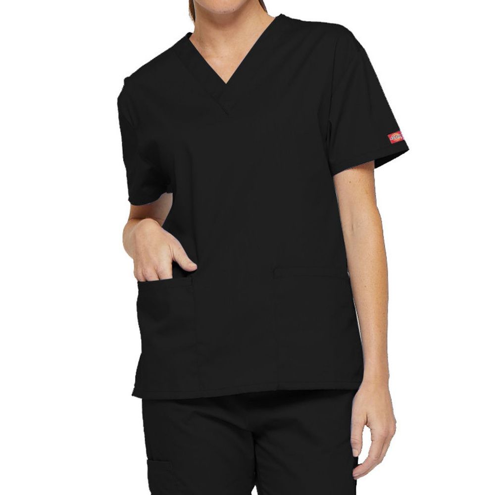 dickies-women-s-v-neck-solid-