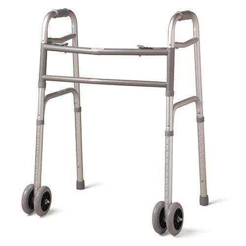 Medline Standard Bariatric Two-Button Folding Walker