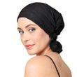 Chemo Beanies Amy Black Wavy Knit