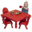 Children Factory Square Table And 4 Chairs Set - Candy Apple Red