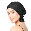 Chemo Beanies Angelle Black Ruffle