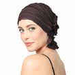 Chemo Beanies Janice Chocolate Brown Ruffle