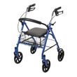 4 Wheel Rollator McKesson Blue Folding Steel Frame