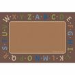 Alphabet Border Educational Rugs-Wooden Tone