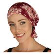 Chemo Beanies Gayle Burgundy Floral Pleated Print Head Scarf