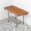 Teakworks4u Burmese Teak ADA Shower Seat with Drop Down Legs