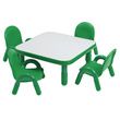  Childrens Factory Baseline Toddler 30 Inches Square Table And Chairs Set - Shamrock Green