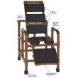 MJM International WoodTone Reclining Shower Chair