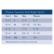 Breg Plantar Fasciitis Soft Night Splint Size Chart