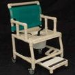 Healthline Drop Arm Shower Commode Chair With Vacuum Seat And Footrest