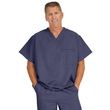 Medline Fifth Ave Unisex Stretch Fabric V-Neck Scrub Top with One Pocket - Navy