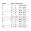 Hely & Weber Shields Brace size chart