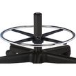 Clinton Slate Gray Base Five-Leg Pneumatic Stool with Backrest - Optional Foot Ring