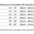 Hely & Weber Hinged Axis Stab Posterior Closure size chart