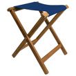 Teakworks4u Folding Teak Camp Stool- Blue