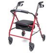 Graham-Field Lumex 4 Wheels Essential Rollator - Red