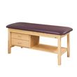 Clinton Flat Top Classic Series Treatment Table with Shelf and Two Drawers