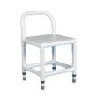 Duralife Shower Chair With Adjustable Legs And Perforated Plastic Seat