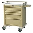 Harloff Aluminum Universal Line Medium 5 Drawer Procedure Cart With Key Lock