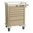 Harloff Aluminum Universal Line Tall 6 Drawer Anesthesia Cart With Basic Electronic Pushbutton Lock