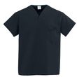 Medline ComfortEase Unisex One-Pocket Reversible Scrub Tops - Black