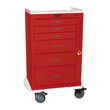 Harloff Six Drawer 24 Inch Mini Emergency Cart With Breakaway Lock