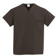 Medline ComfortEase Unisex One-Pocket Reversible Scrub Tops - Brown